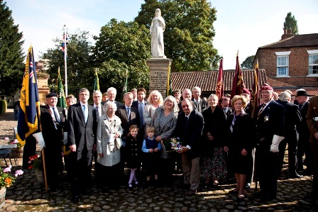 Residents stood by the statue