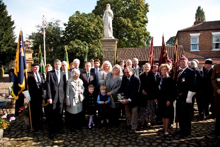 Residents stood by the statue