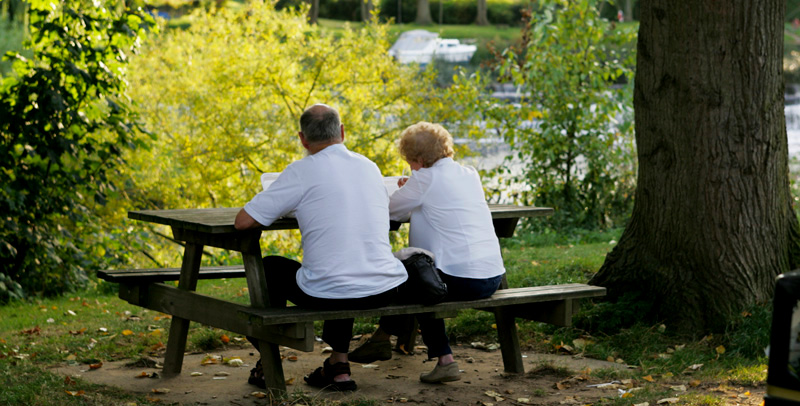 Couple on a bench