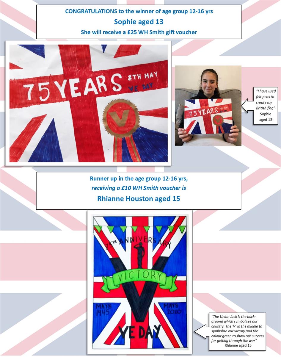 VE Day Poster Competition age 12-16 group winners