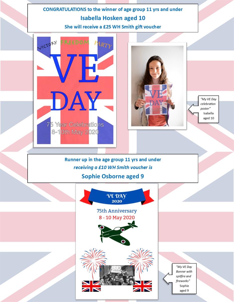 VE Day Poster Competition under 11s group winners