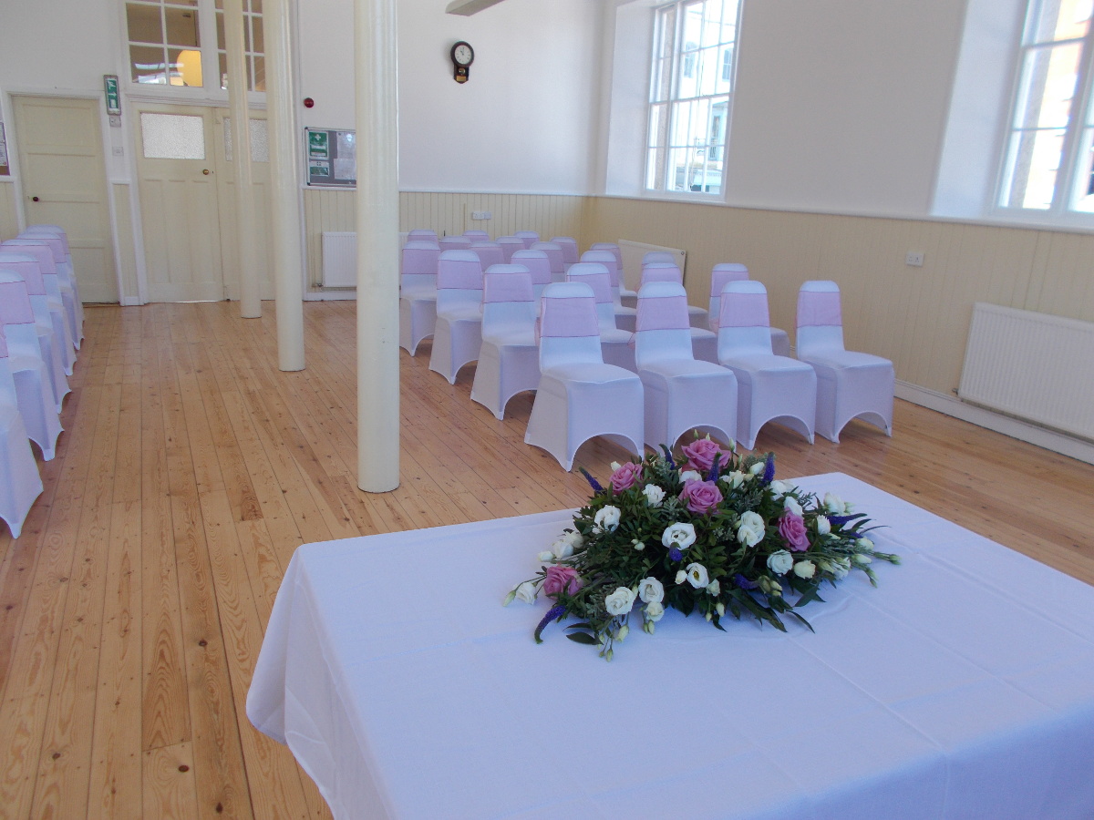 Corn Exchange decorated for wedding